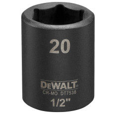 Головка торцевая ударная DeWALT Extreme 20 мм 1/2” DT7538