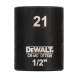 Головка торцевая ударная DeWALT Extreme 21 мм 1/2” DT7539