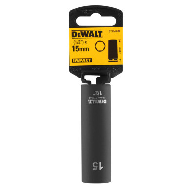 Головка торцевая ударная удлинённая DeWALT Extreme 15 мм 1/2” DT7549