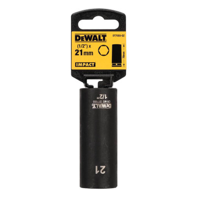Головка торцевая ударная удлинённая DeWALT Extreme 21 мм 1/2” DT7555