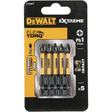 Біти ударні подовжені 5 шт DeWALT Impact Torsion Extreme PH1 57 мм DT7997T
