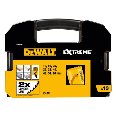 Набір коронок-ціфенборів 9 шт DeWALT EXTREME 2X Long Life 16-64 мм DT90350