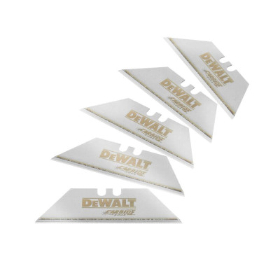 Леза до ножа трапецієподібні 5 шт DeWALT Carbide 19 мм DWHT0-11131