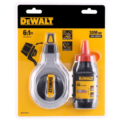 Шнур розмічальний в комплекті з крейдяним порошком DeWALT 30 м DWHT47408-0