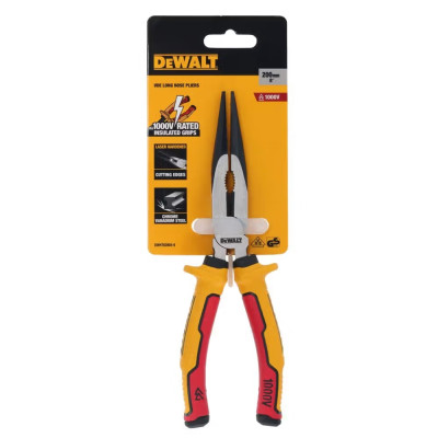 Плоскогубці електрика з подовженими губками DeWALT Laser Hardened VDE 1000V 200 мм DWHT82804-0