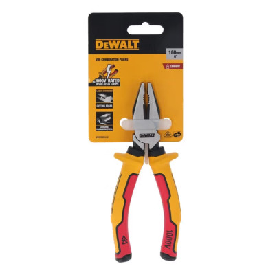 Плоскогубці діелектричні DeWALT Laser Hardened VDE 1000V 160 мм DWHT82810-0