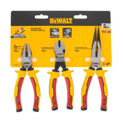 Набор шарнирно-губцевых инструментов 3 шт DeWALT Laser Hardened VDE 1000V DWHT82811-0