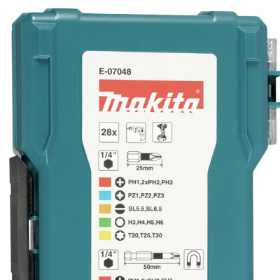 Набір біт та головок Makita 28 предметів E-07048