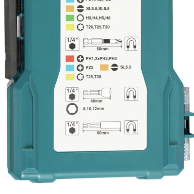 Набір біт та головок Makita 28 предметів E-07048