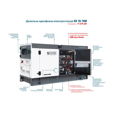 Генератор дизельний Konner&Sohnen KS 18-1XM