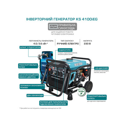 Генератор інверторний газобензиновий Konner&Sohnen KS 4100iE G