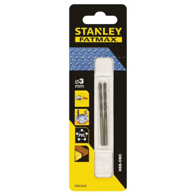 Cвёрла по металлу 2 шт STANLEY FatMax HSS-CNC 3х33х61 мм STA51023