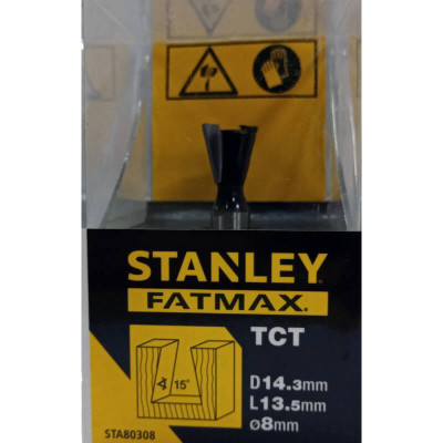 Фреза по дереву ласточкин хвост діаметром 14.3 мм STANLEY STA80308