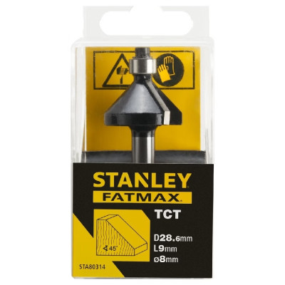 Фреза фасочна по дереву STANLEY FatMax D28.6 l9 d8 STA80314